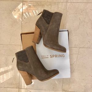 Call It Spring Zaffaria Ankle Booties in Taupe